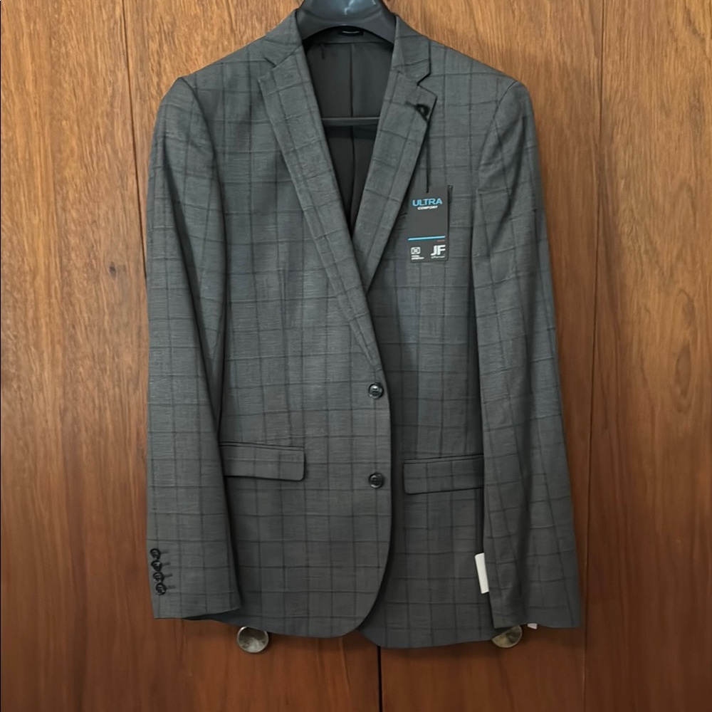 JF J.Ferrar Gray Plaid Blazer